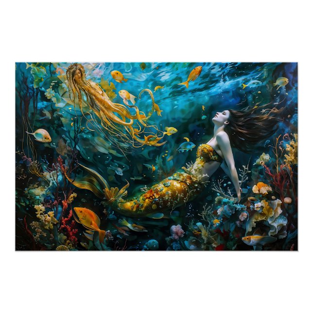 “Seraphina” – Beautiful Mystical Mermaid Poster (Front)