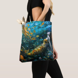 “Seraphina” – Beautiful Mystical Mermaid Tote Bag
