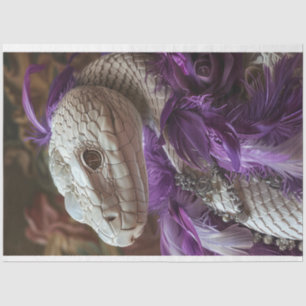 Seraphina the White Serpent Boa Feather Decoupage Tissue Paper