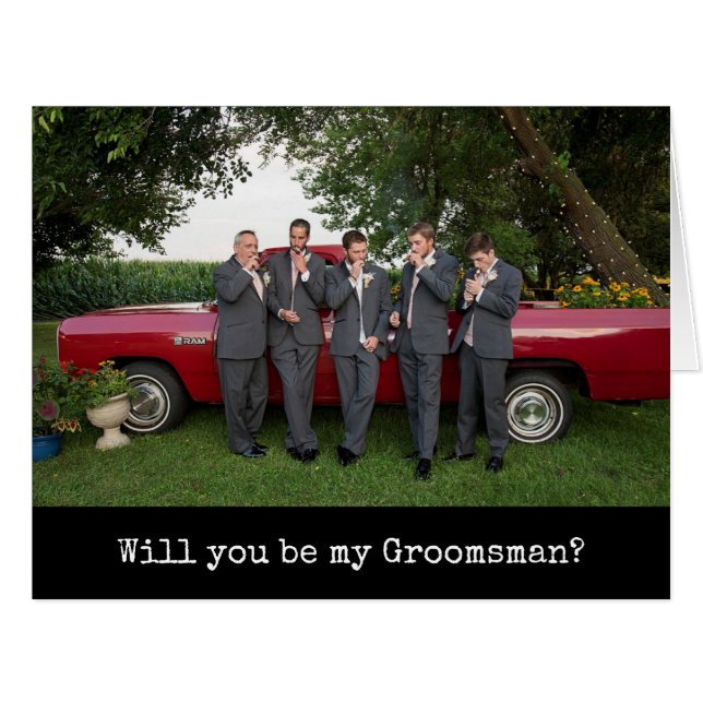 Seras-Tu Mon Meilleur Homme ? | Carte photo Grooms (Devant horizontal)