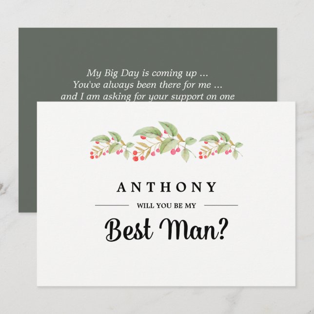 Seras-tu mon Meilleur Homme ? Invitations personna (Devant / Derrière)
