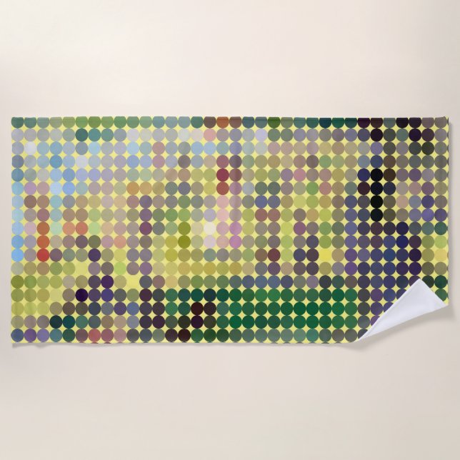 Seraut "La Grande Jatte" Pixeldot Beach Towel (Front)