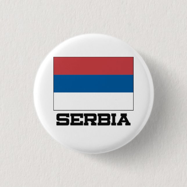 Serbia Flag 1 Inch Round Button (Front)