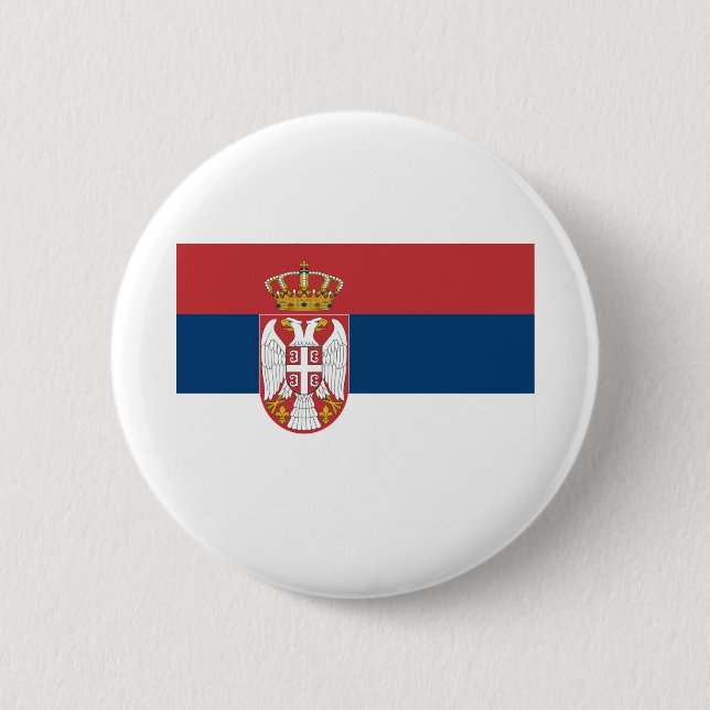 Serbia Flag 2 Inch Round Button (Front)