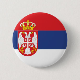 Serbia Flag 2 Inch Round Button