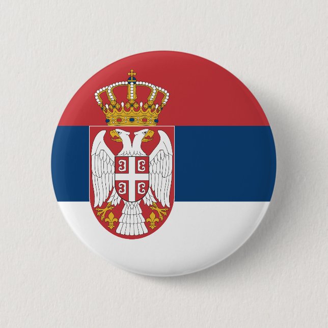Serbia Flag 2 Inch Round Button (Front)