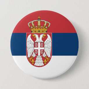 Serbia Flag 3 Inch Round Button