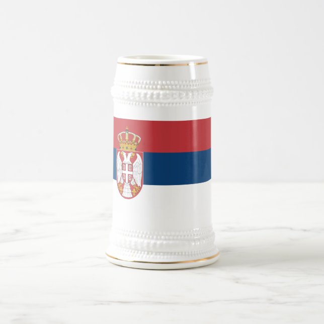 Serbia Flag Beer Stein (Center)