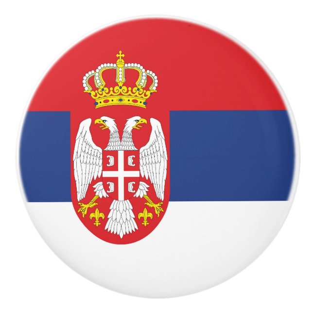 Serbia flag ceramic knob (Front)