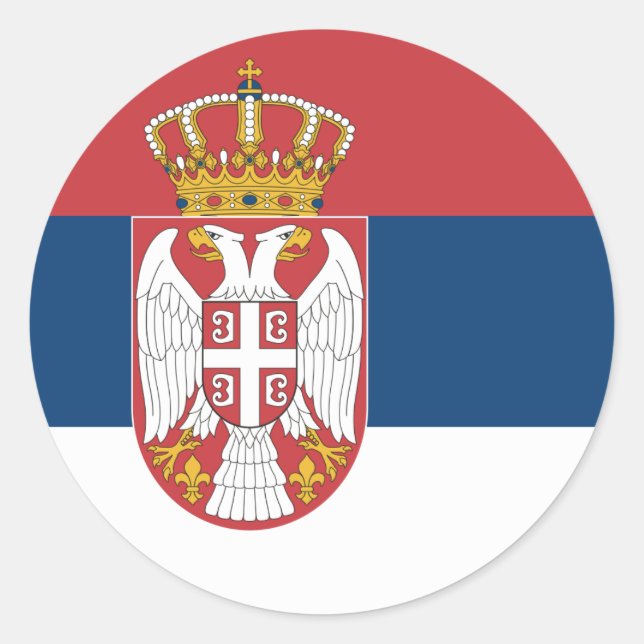 Serbia Flag Classic Round Sticker (Front)
