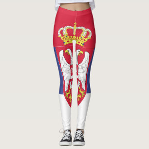 Serbia Flag Emblem Leggings