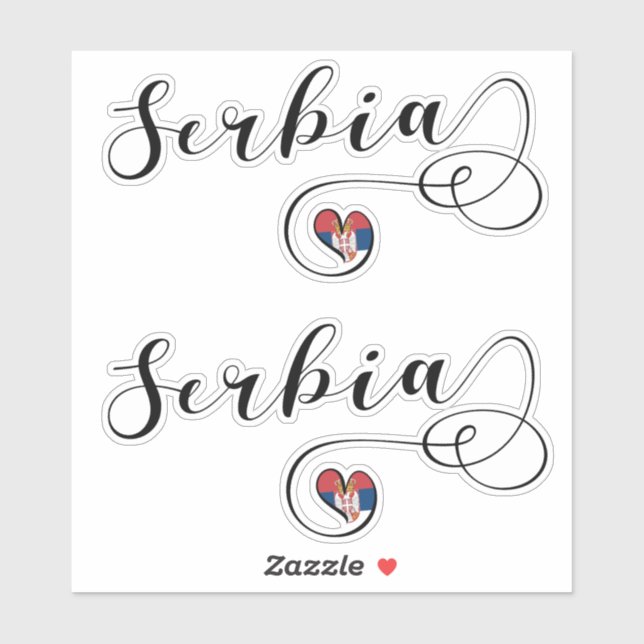 Serbia Flag Heart, Republika Srbija  (Sheet)