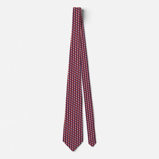 Serbia Flag Hearts Tie (Front)