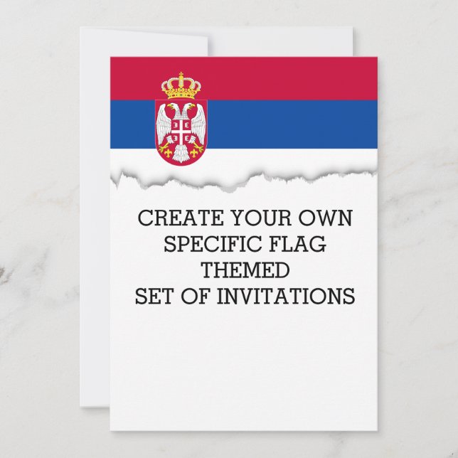 Serbia Flag Invitation (Front)