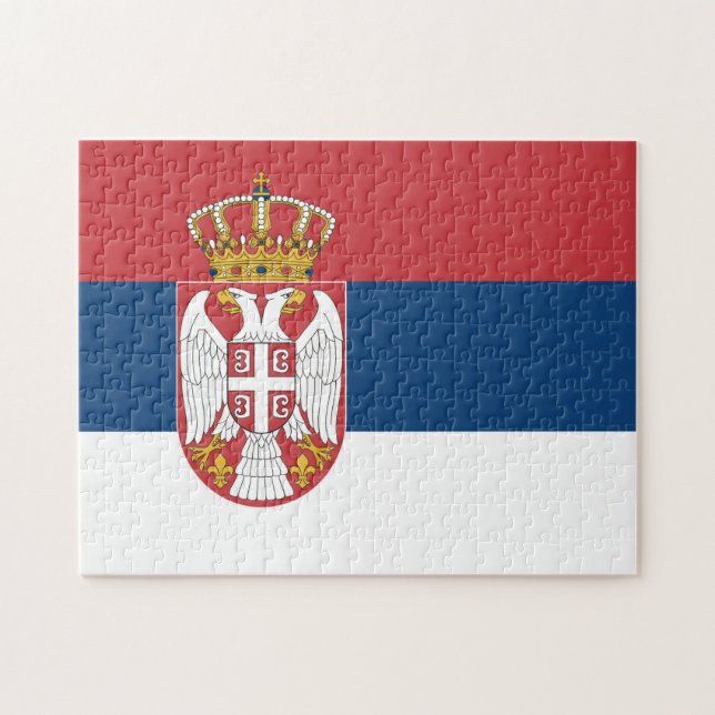 Serbia Flag Jigsaw Puzzle (Horizontal)