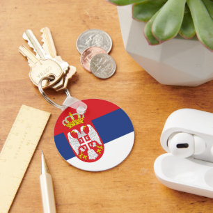Serbia flag keychain