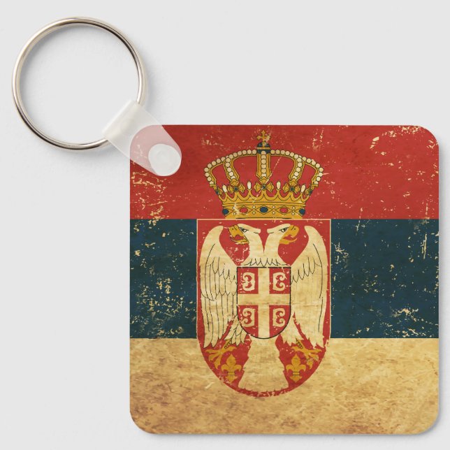 Serbia Flag Keychain  (Front)