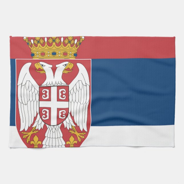 Serbia Flag Kitchen Towel (Horizontal)