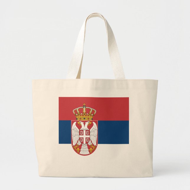 Serbia Flag Large Tote Bag (Front)