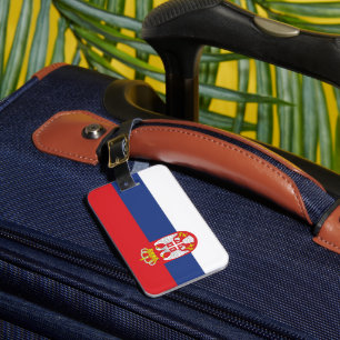 Serbia flag luggage tag