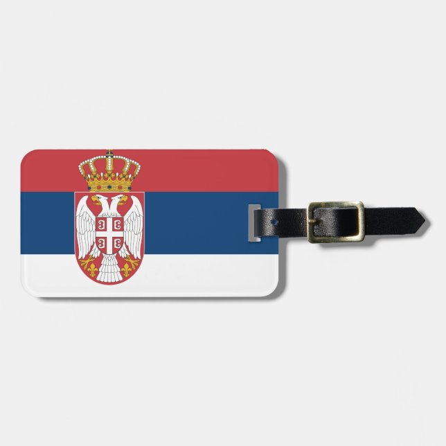 Serbia Flag Luggage Tag (Front Horizontal)