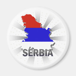 Serbia Flag Map 2.0 Magnet