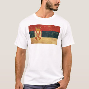 Serbia Flag Men's White T-Shirt