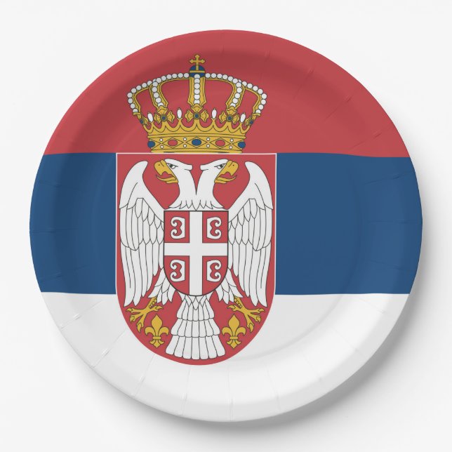 Serbia Flag Paper Plate (Front)