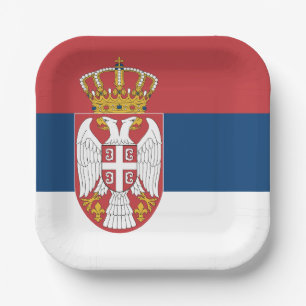 Serbia Flag Paper Plate