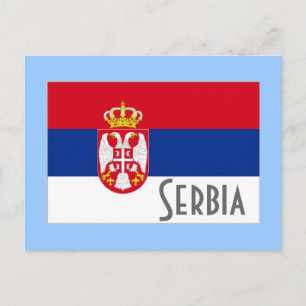 Serbia flag postcard
