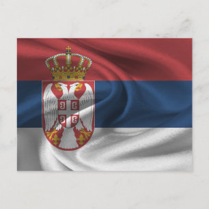 Serbia Flag Postcard