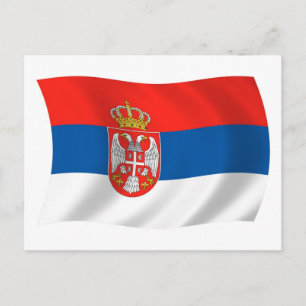 Serbia Flag Postcard