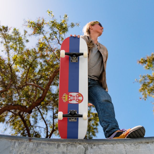 Serbia flag skateboard (Outdoor 1)