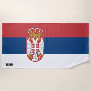Serbia Flag Splendid Patriotic Beach Towel