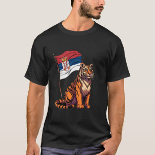 Serbia Flag Srbija Serbian Roots Tiger Heart Serbi T-Shirt