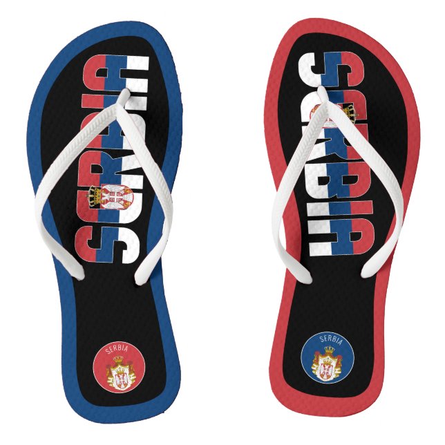 Serbia Flag Superb Patriotic Flip Flops (Footbed)