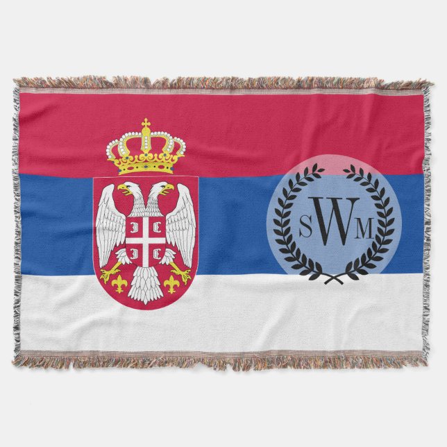 Serbia Flag Throw Blanket (Front)