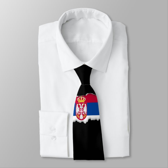 Serbia Flag Tie (Tied)