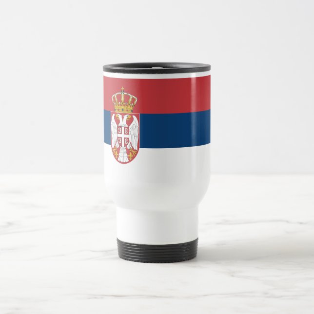 Serbia Flag Travel Mug (Center)