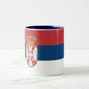 Serbia Flag Two-Tone Coffee Mug