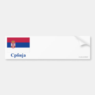 Serbia Flag with Name in Serbian Bumper Sticker