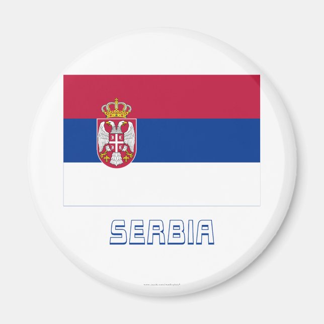 Serbia Flag with Name Magnet (Front)