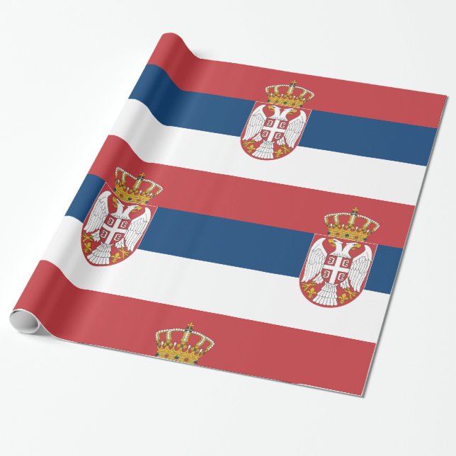 Serbia Flag Wrapping Paper (Unrolled)