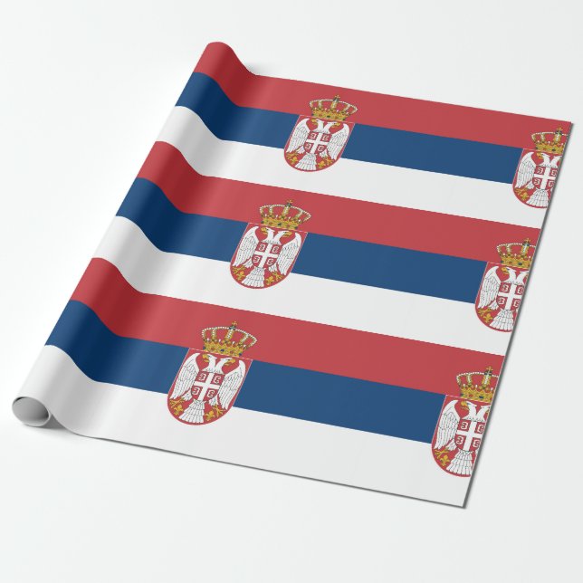 Serbia Flag Wrapping Paper (Unrolled)