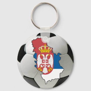 Serbia football keychain