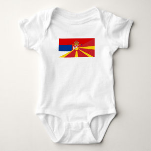 serbia macedonia flag country half symbol baby bodysuit