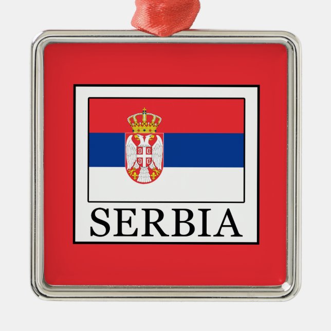 Serbia Metal Ornament (Front)