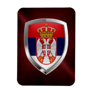Serbia Metallic Emblem Magnet