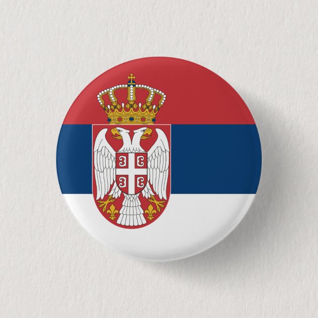 Serbia National Flag 1 Inch Round Button (Front)