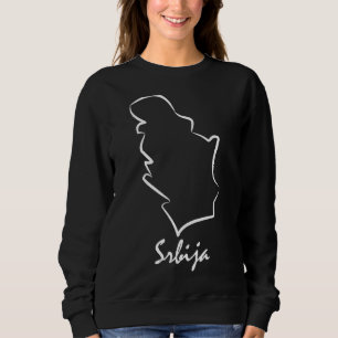 Serbia Outline Srbija Yugoslavia Serbian Pride Ser Sweatshirt